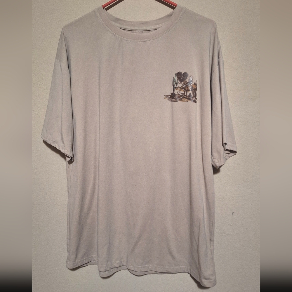 SHEIN Beige Lainey Inspired Heart Like A Truck Short Sleeve Tee Western Country